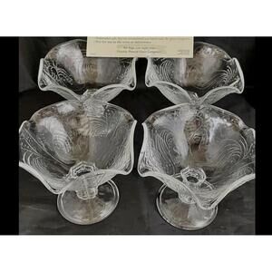 Southern living Victoria Footed Compote dishes Dessert Glass Compotes x4